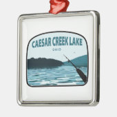 Caesar Creek Lake Ohio Gevist Rod Metalen Ornament (Links)