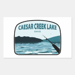 Caesar Creek Lake Ohio Gevist Rod Rechthoekige Sticker