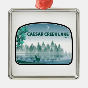 Caesar Creek Lake Ohio Herten Metalen Ornament