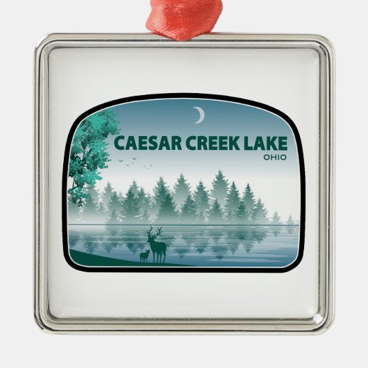 Caesar Creek Lake Ohio Herten Metalen Ornament (Voorkant)