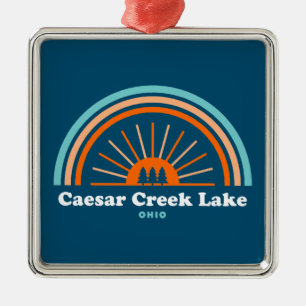 Caesar Creek Lake Ohio Rainbow Metalen Ornament