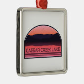 Caesar Creek Lake Ohio Red Sunrise Metalen Ornament (Rechts)