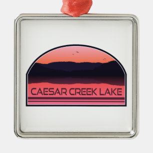 Caesar Creek Lake Ohio Red Sunrise Metalen Ornament