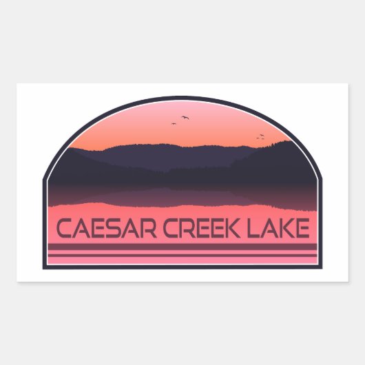 Caesar Creek Lake Ohio Red Sunrise Rechthoekige Sticker (Voorkant)