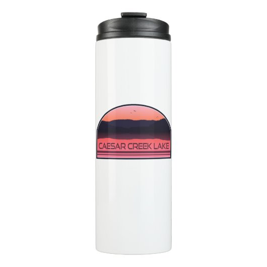 Caesar Creek Lake Ohio Red Sunrise Thermosbeker (Voorkant)