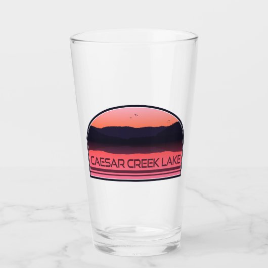 Caesar Creek Lake Ohio Rode Zonsondergang Glas (Voorkant)
