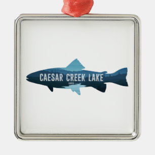 Caesar Creek Lake Ohio Vis Metalen Ornament