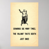 Caesar Quote Valiant Taste Death Slechts één keer Poster (Voorkant)