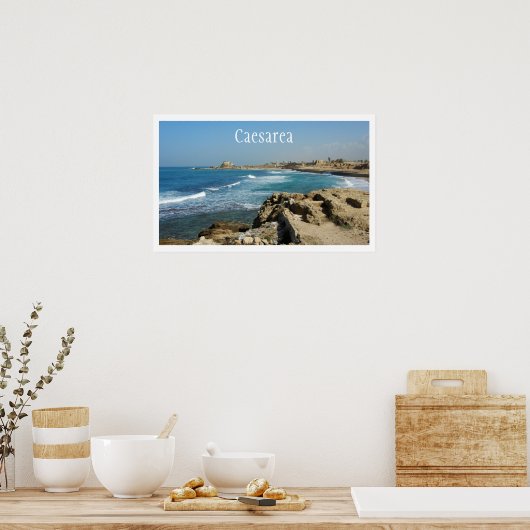 Caesarea Beach, Caesarea, Israël Poster (Keuken)