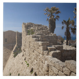 Caesarea ruïnes van de haven gebouwd door Herodes  Tegeltje