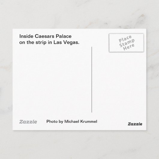 Caesars Palace Briefkaart (Achterkant)