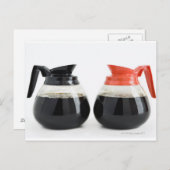 Caf. en Decaf. Koffiepotten op wit. Briefkaart (Voorkant / Achterkant)