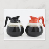 Caf. en Decaf. Koffiepotten op wit. Briefkaart (Voorkant)