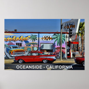 Cafe 101 in Oceanside, Californië Poster