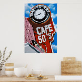 Cafe 50's Diner op Historic Route 66 Poster (Keuken)