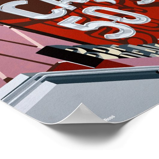 Cafe 50's Diner op Historic Route 66 Poster (Hoek)