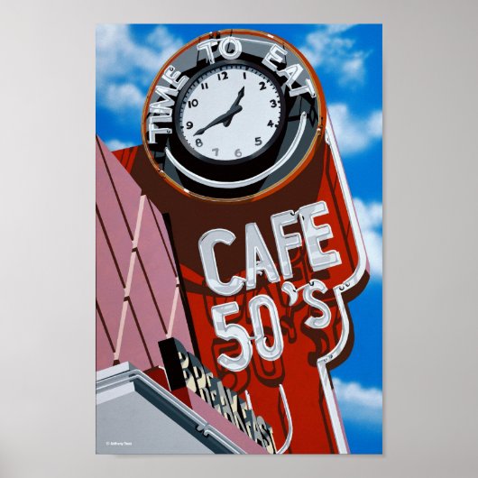 Cafe 50's Diner op Historic Route 66 Poster (Voorkant)