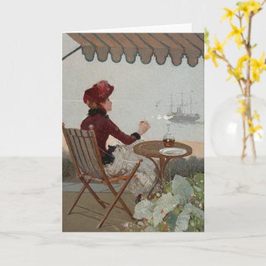 Café aan zee | Jean Béraud Kaart (Gele Bloem)