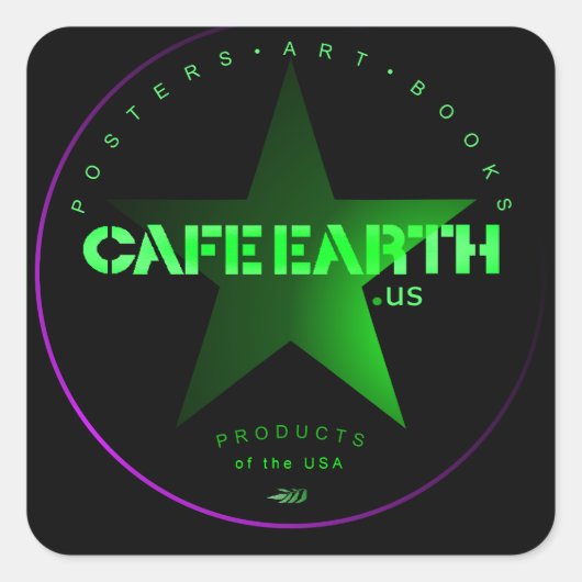 Cafe Aardemuseum Vierkante Sticker (Voorkant)