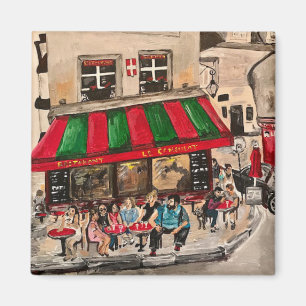 "Cafe at Rue Norvins, Montmarte" Parijs Magneet