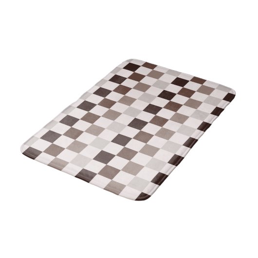 Cafe Au Lait checkerboard pattern Badmat (Gekanteld)