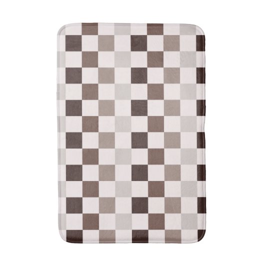 Cafe Au Lait checkerboard pattern Badmat (Voorkant Verticaal)