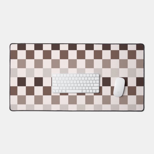 Cafe Au Lait checkerboard pattern Bureaumat (Keyboard & Muis)