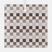 Cafe Au Lait checkerboard pattern Glas Ornament (Voorkant)