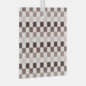 Cafe Au Lait checkerboard pattern Glas Ornament (Voorkant Rechts)