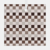 Cafe Au Lait checkerboard pattern Glas Ornament (Achterkant)