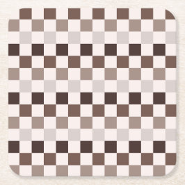 Cafe Au Lait checkerboard pattern Kartonnen Onderzetters