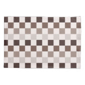 Cafe Au Lait checkerboard pattern Kussensloop (Achterkant-Links)