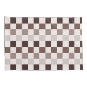Cafe Au Lait checkerboard pattern Kussensloop (Achterkant-Rechts)