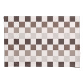 Cafe Au Lait checkerboard pattern Kussensloop (Voorkant-Links)