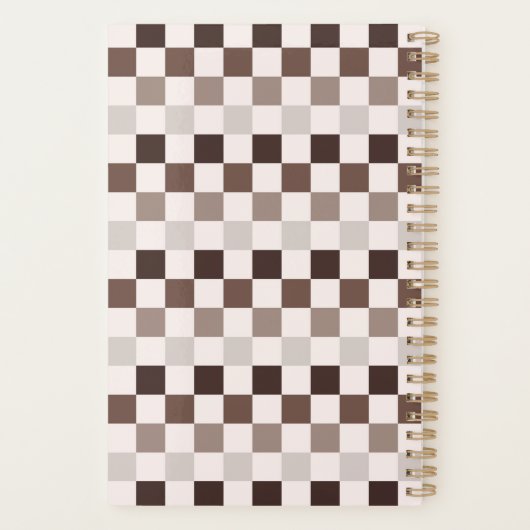 Cafe Au Lait checkerboard pattern Planner (Achterkant)
