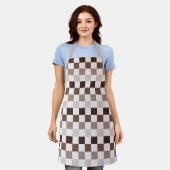 Cafe Au Lait checkerboard pattern Schort (Gedragen)