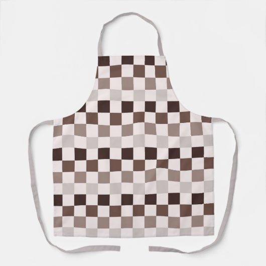 Cafe Au Lait checkerboard pattern Schort (Voorkant)