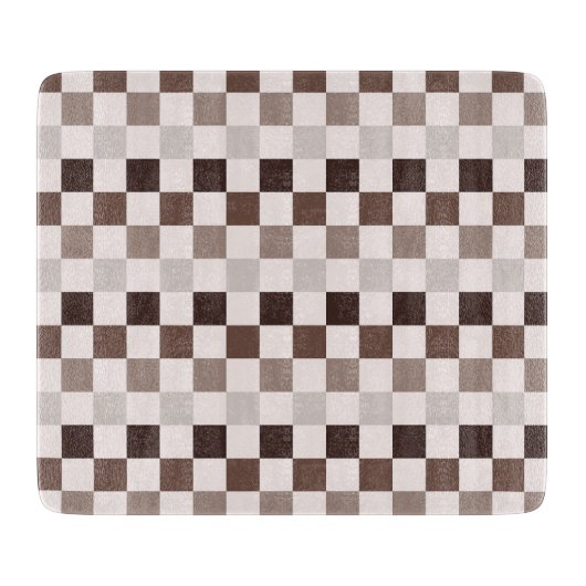 Cafe Au Lait checkerboard pattern Snijplank (Voorkant)