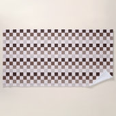 Cafe Au Lait checkerboard pattern Strandlaken (Voorkant)