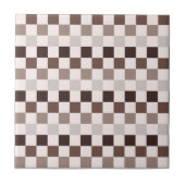 Cafe Au Lait checkerboard pattern Tegeltje (Voorkant)