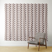 Cafe Au Lait checkerboard pattern Wandkleed (In Situ (horizontaal))