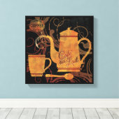 Café au Lait – de keuken van de koffieliefhebber Canvas Afdruk (Insitu (Houten vloer))