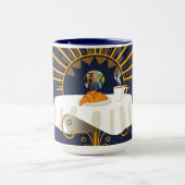 Café au Lait Deco Parisian Bistro Personalized Mok (Midden)