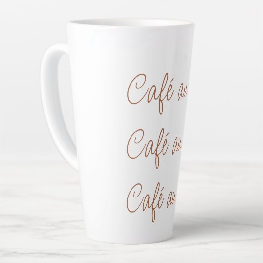 Café au lait | Eenvoudige stijlvolle schrijftypogr Latte Mok (Linkerhoek)