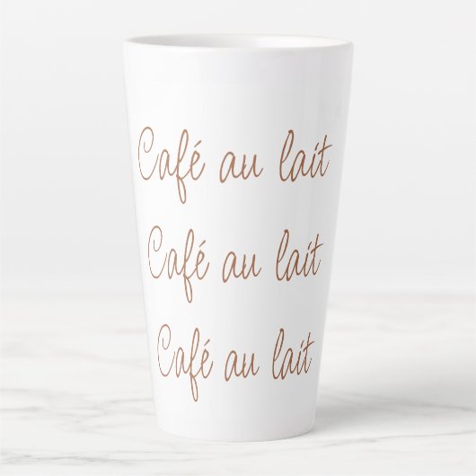 Café au lait | Eenvoudige stijlvolle schrijftypogr Latte Mok (Voorkant)