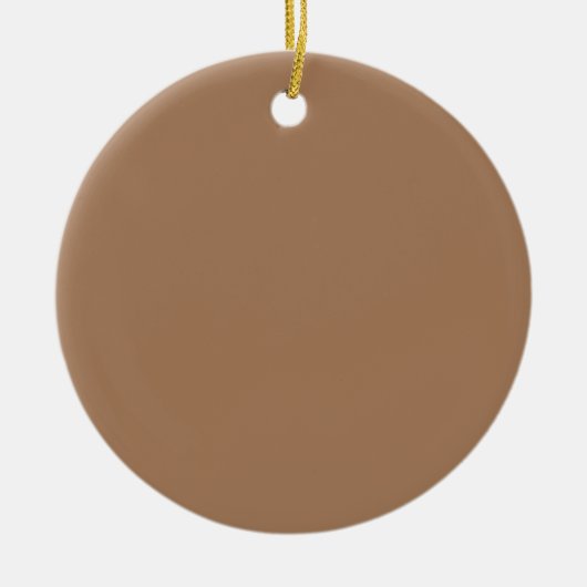 Café au lait (effen kleur) keramisch ornament (Voorkant)