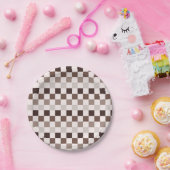 Cafe Au Lait schaakbordpatroon Papieren Bordje (Feest)