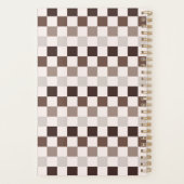 Cafe Au Lait schaakbordpatroon Planner (Achterkant)