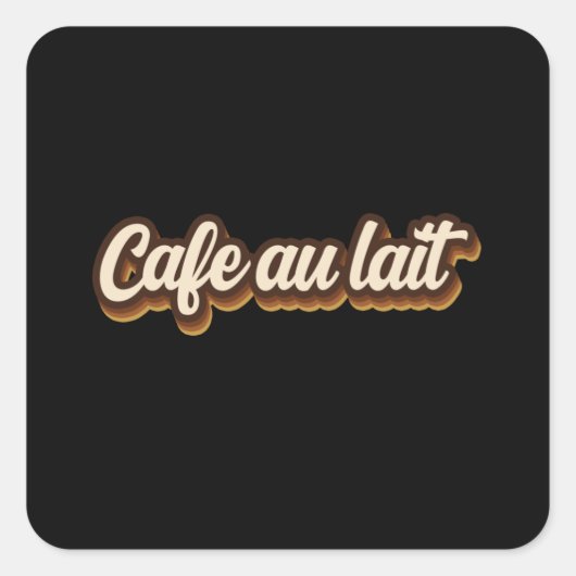Café au lait vierkante sticker (Voorkant)