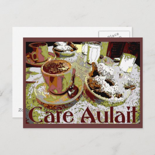 Cafe Aulait, New Orleans Coffee Briefkaart (Voorkant / Achterkant)